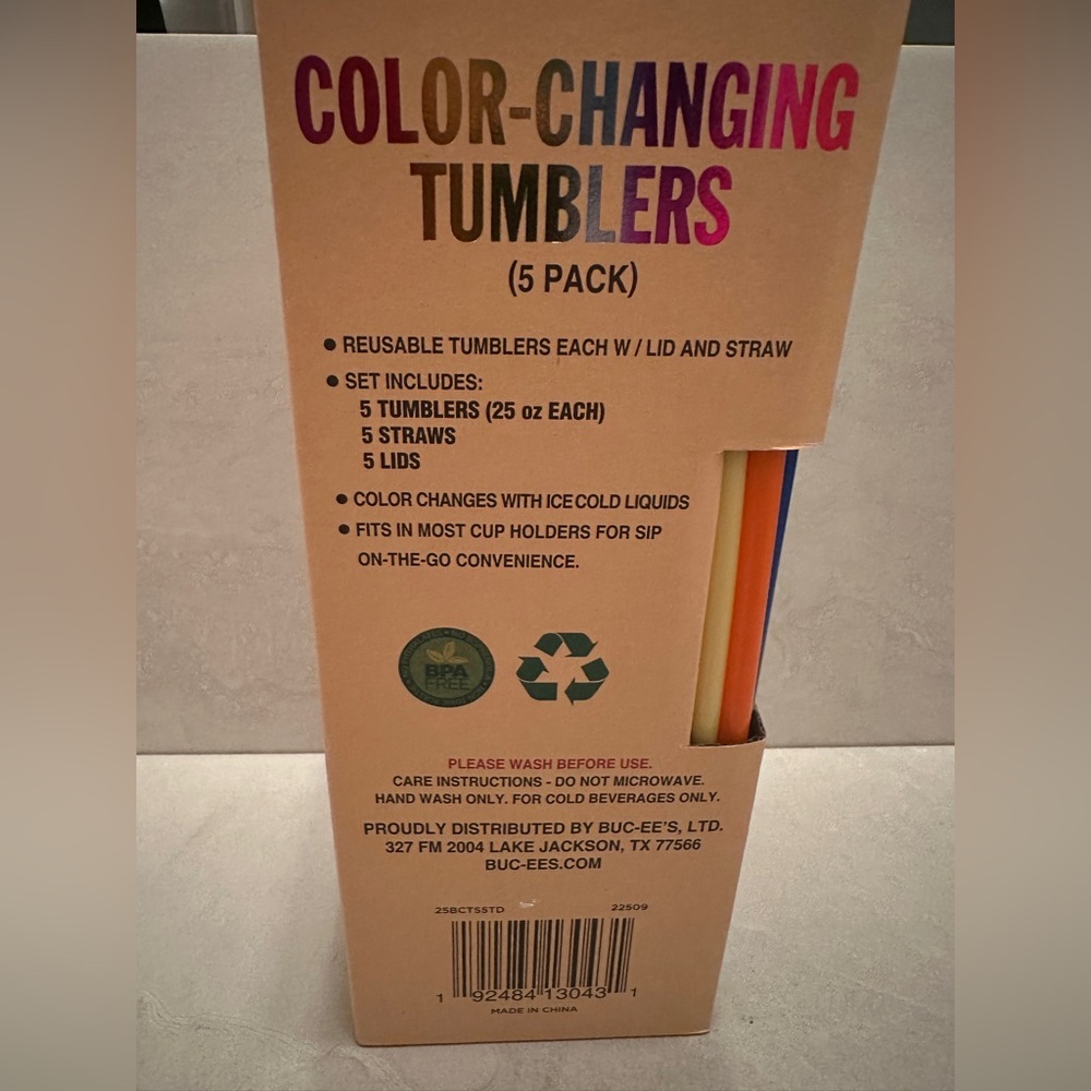 NEW Buc-ee’s Color-Changing Tumblers (5-Pack) – Tie-Dye Edition Brand New - Picture 6 of 6
